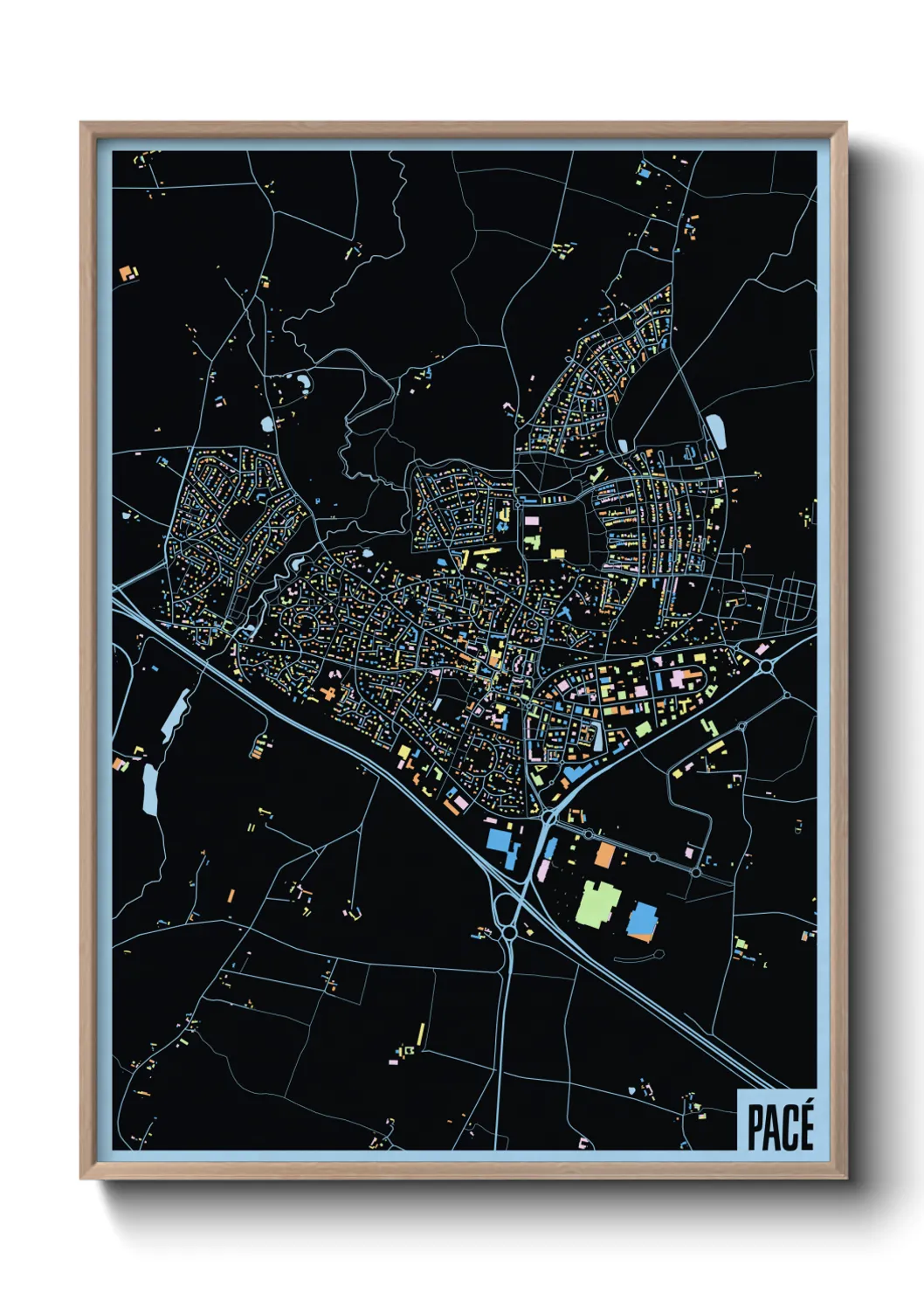 Une affiche de carte sur Pacé