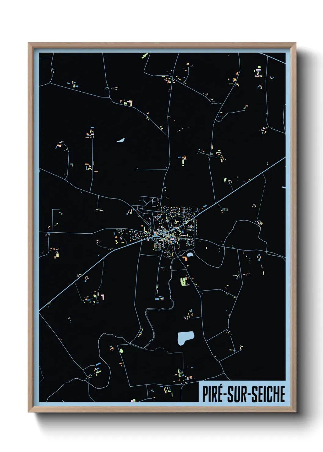 Une affiche de carte sur Piré-sur-Seiche