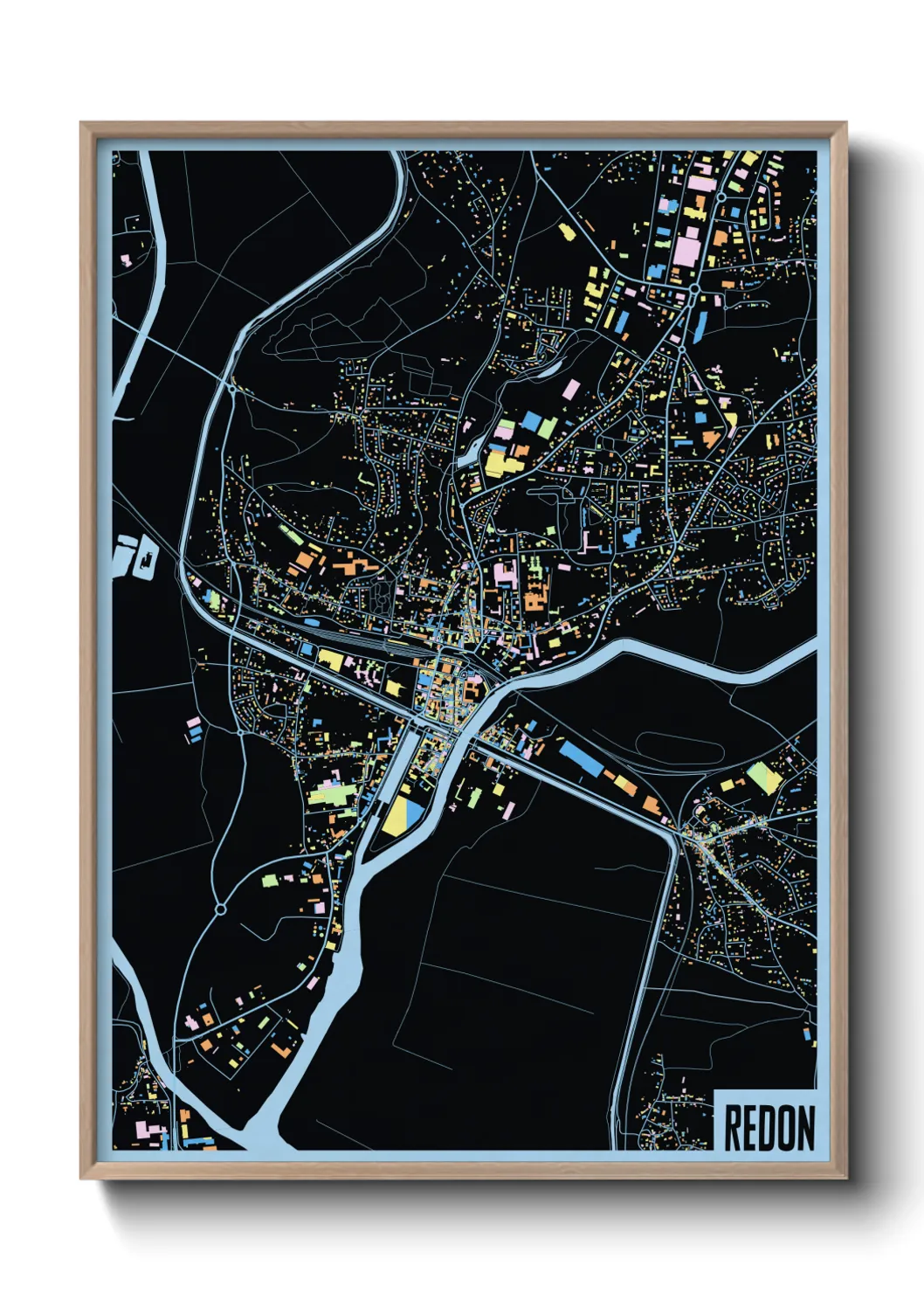 Une affiche de carte sur Redon