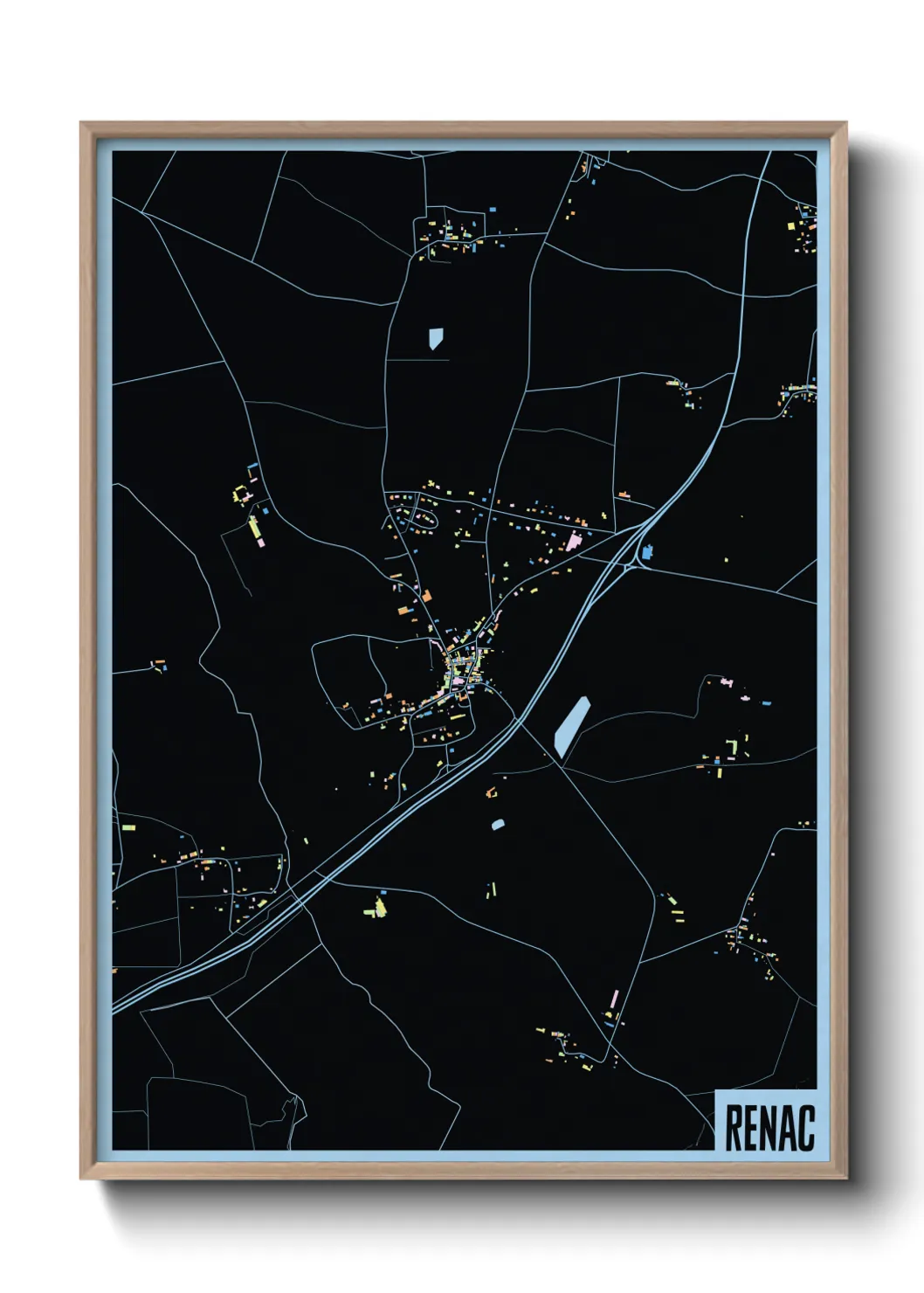 Une affiche de carte sur Renac
