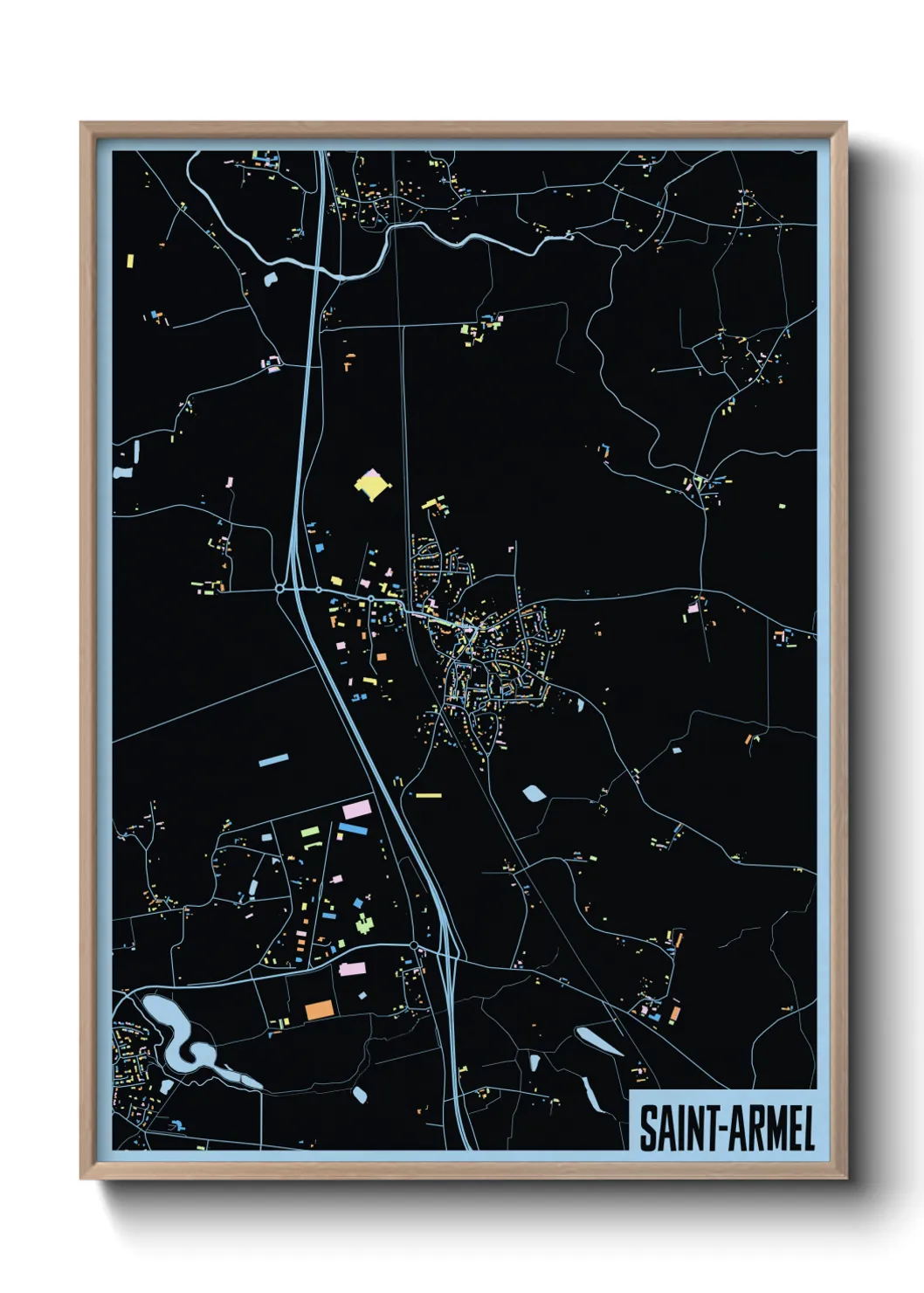 Une affiche de carte sur Saint-Armel