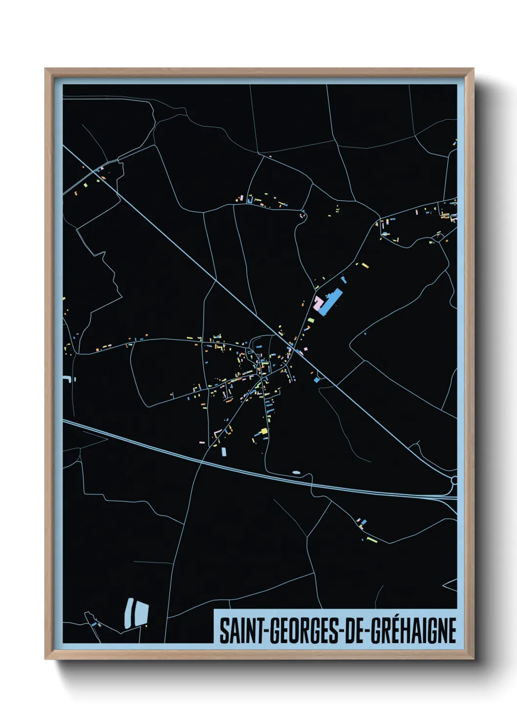 Une affiche de carte sur Saint-Georges-de-Gréhaigne