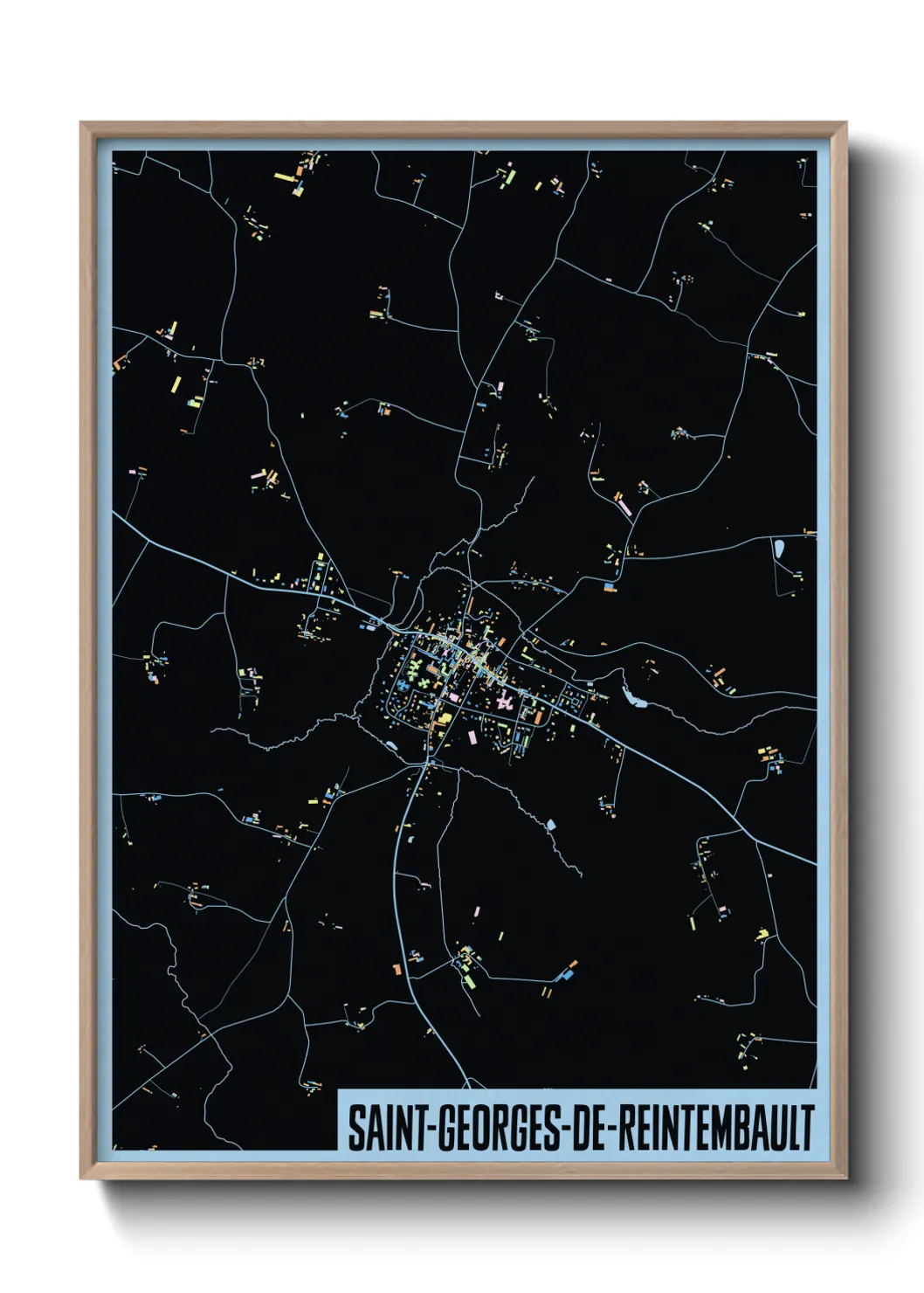 Une affiche de carte sur Saint-Georges-de-Reintembault