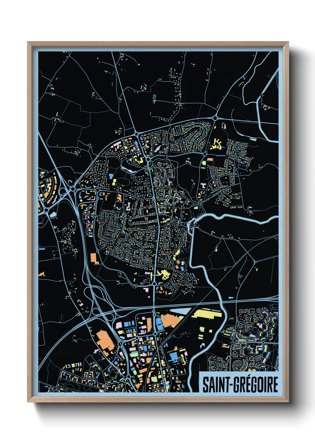 Une affiche de carte sur Saint-Grégoire