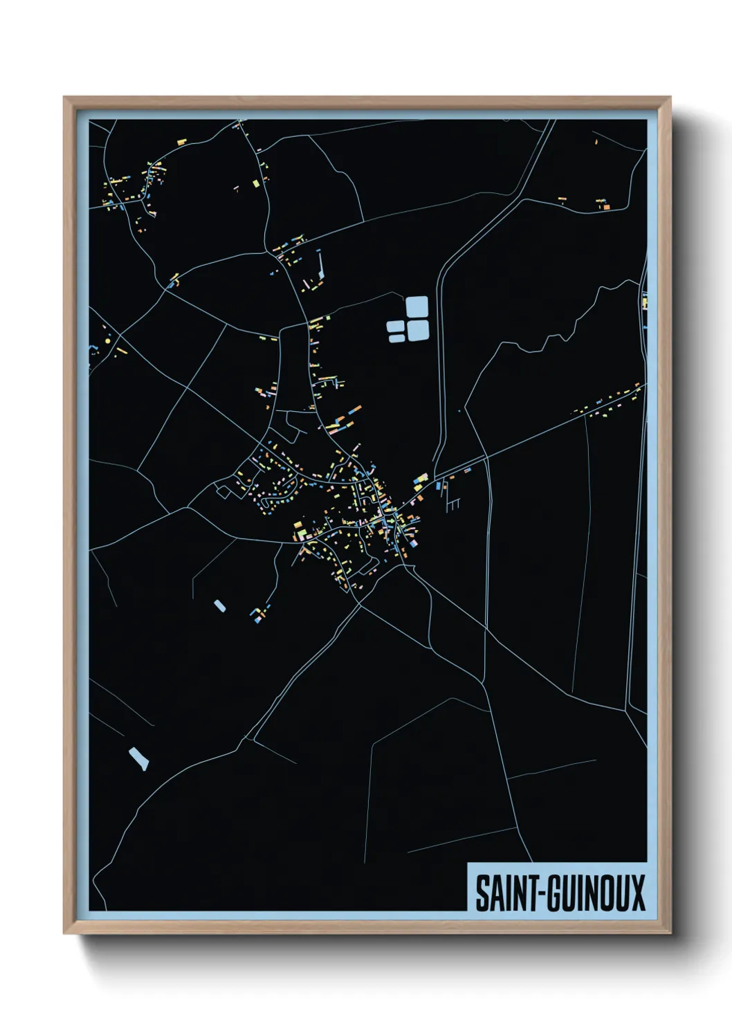 Une affiche de carte sur Saint-Guinoux