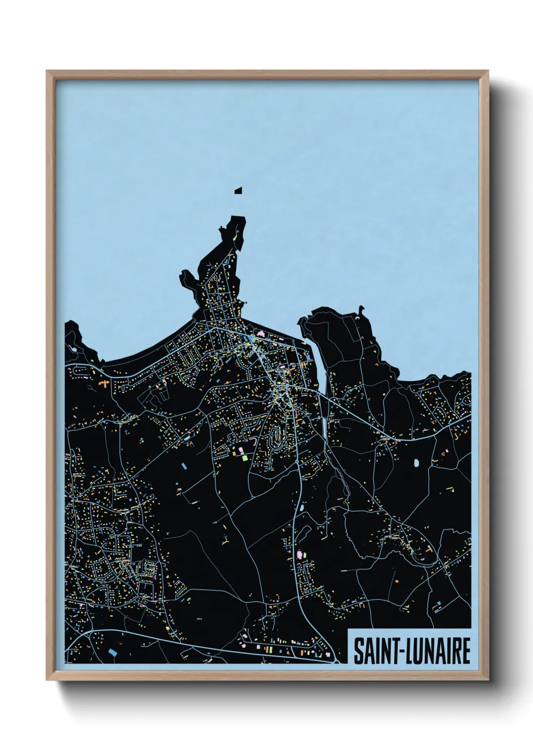 Une affiche de carte sur Saint-Lunaire