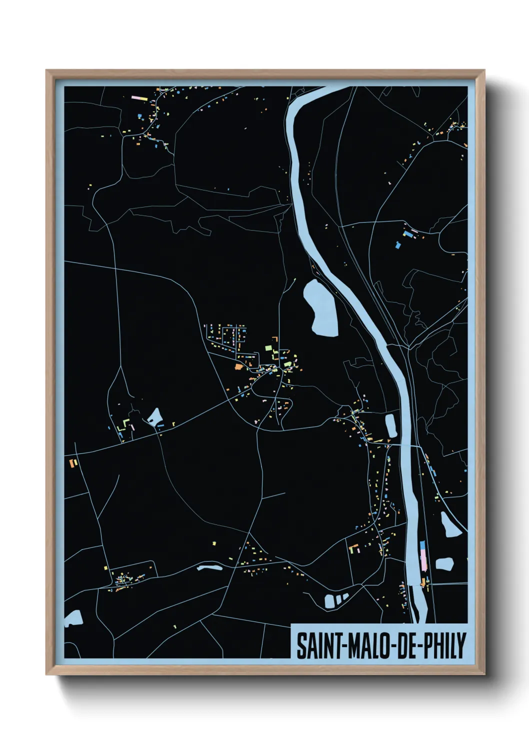 Une affiche de carte sur Saint-Malo-de-Phily