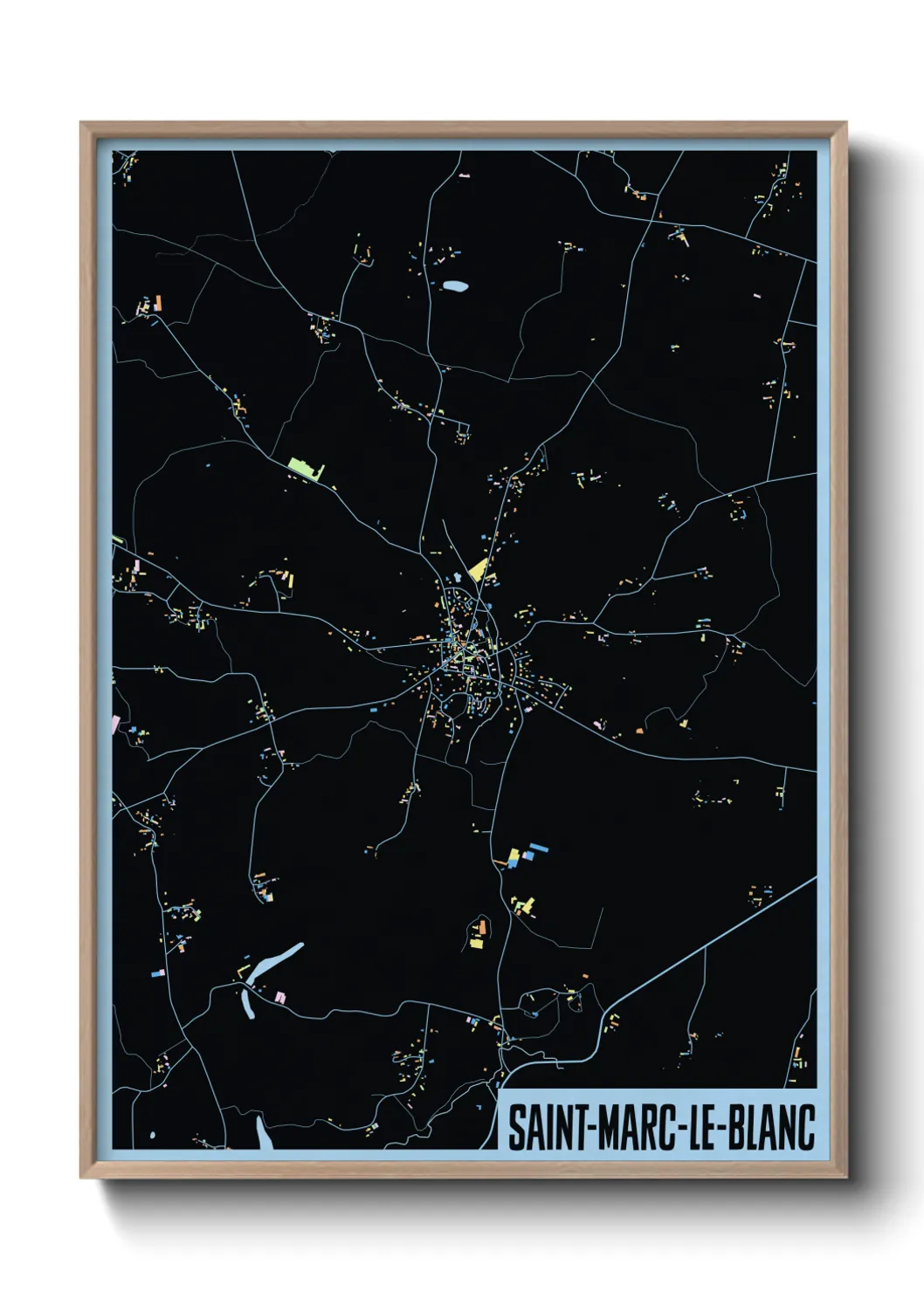 Une affiche de carte sur Saint-Marc-le-Blanc