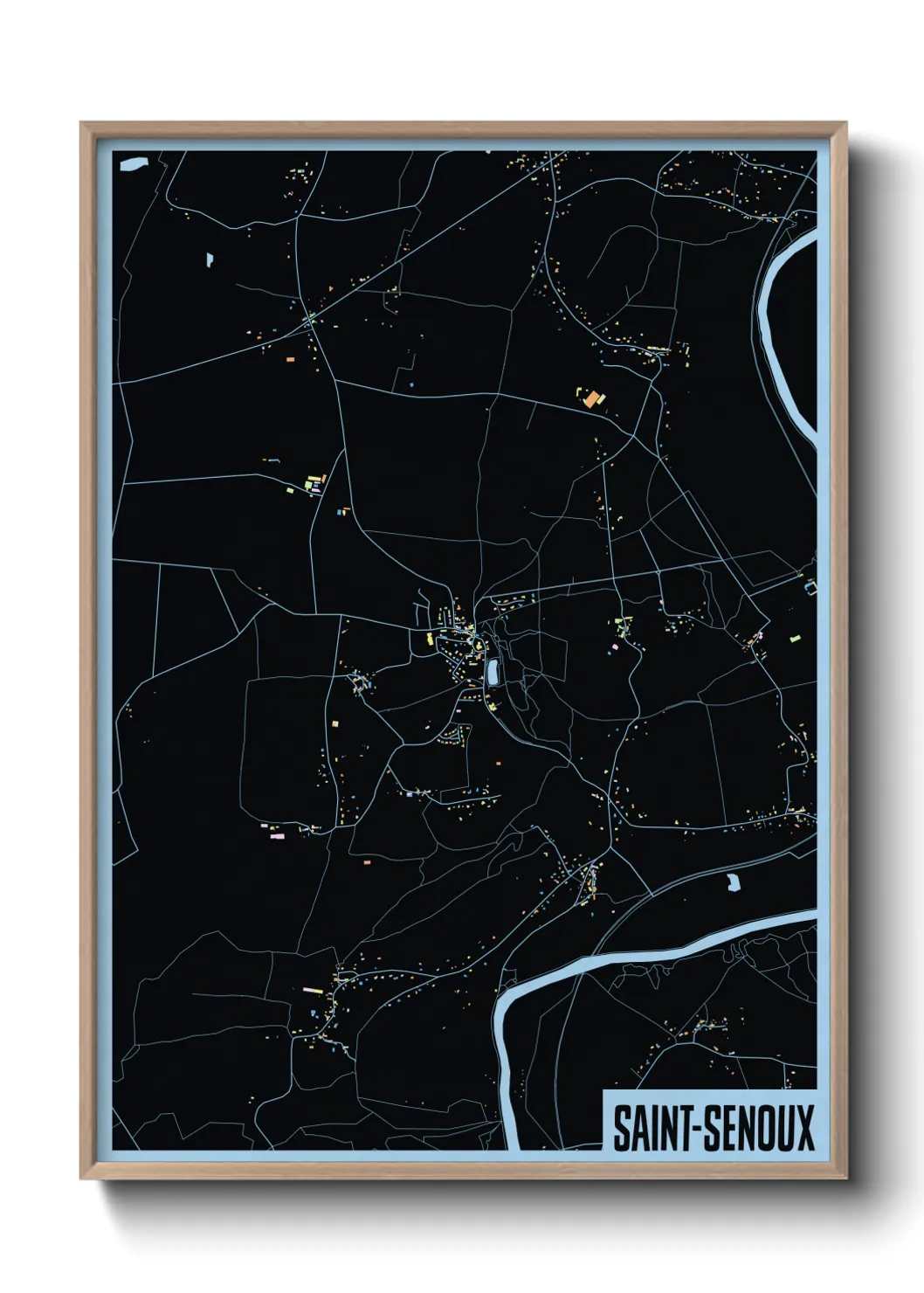 Une affiche de carte sur Saint-Senoux