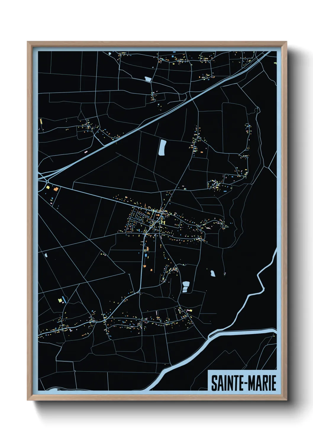 Une affiche de carte sur Sainte-Marie