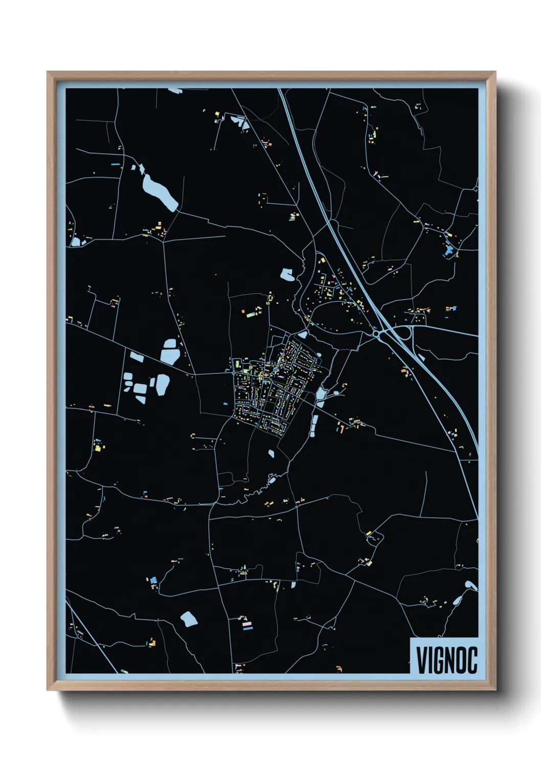 Une affiche de carte sur Vignoc