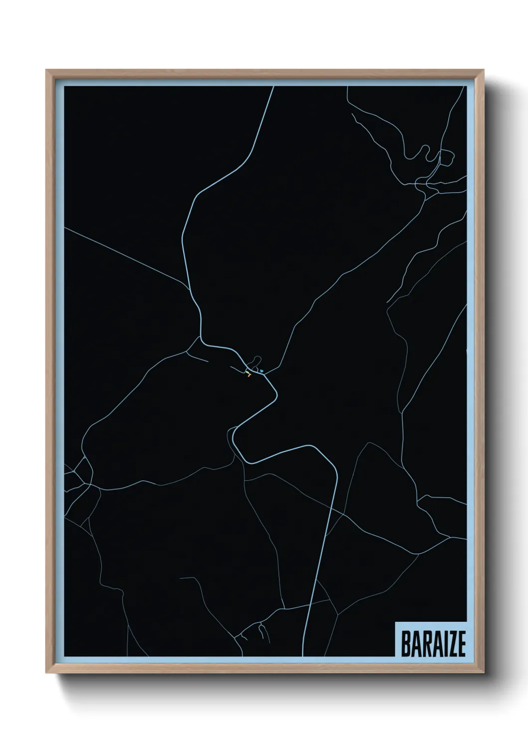 Une affiche de carte sur Baraize