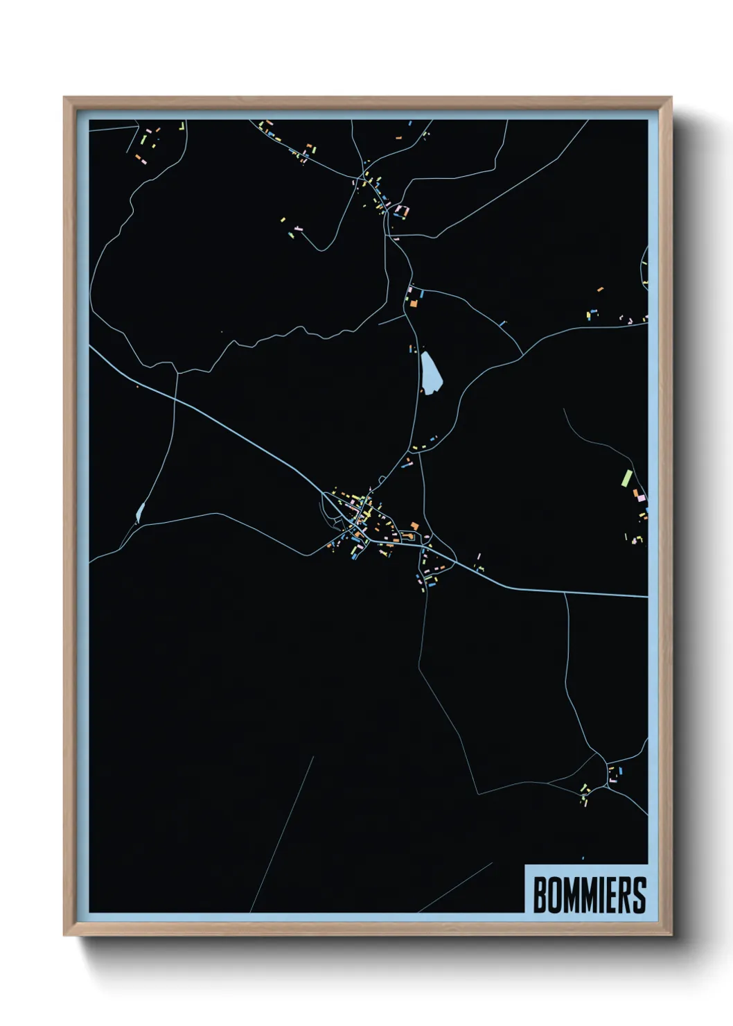 Une affiche de carte sur Bommiers