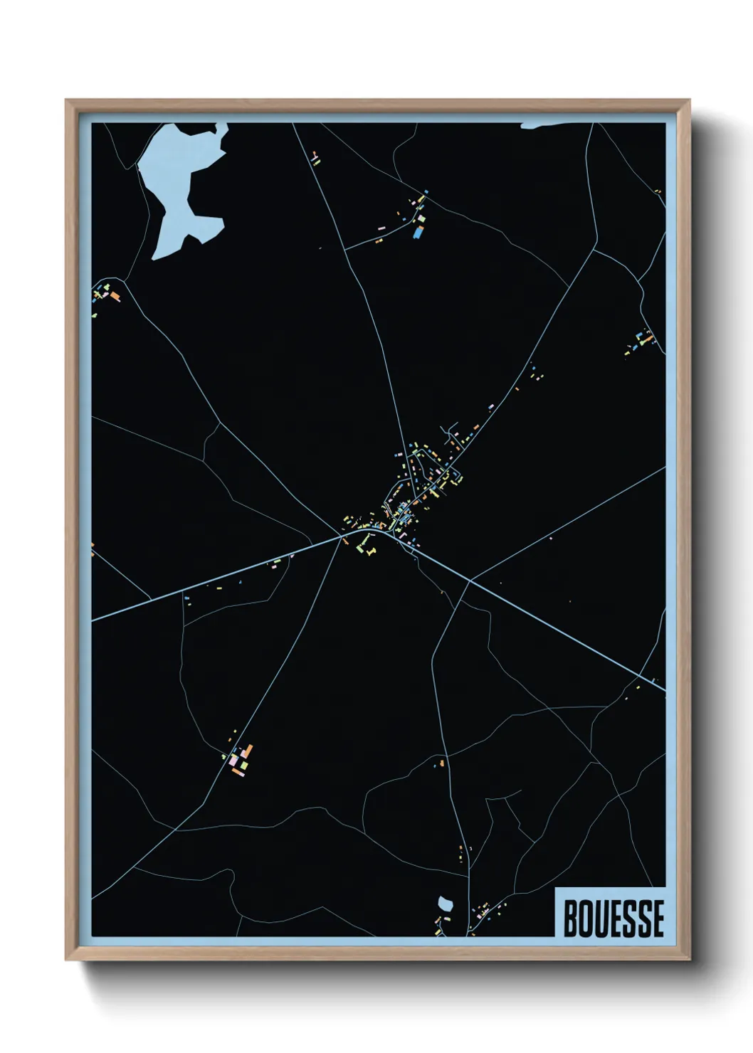 Une affiche de carte sur Bouesse