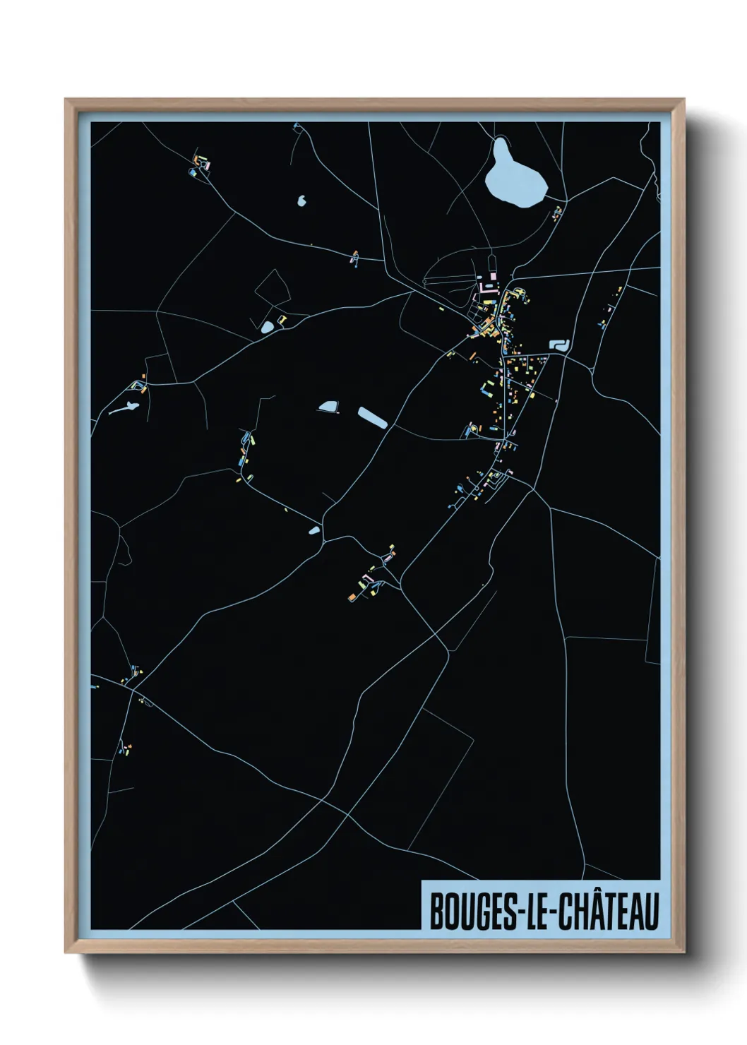 Une affiche de carte sur Bouges-le-Château