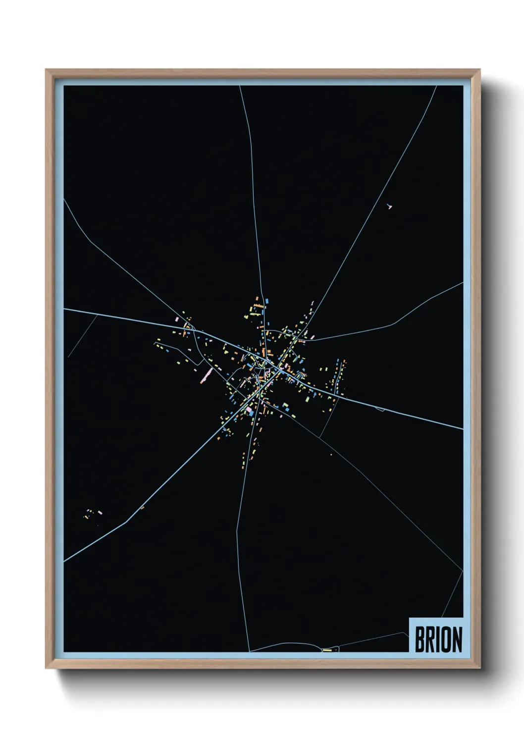 Une affiche de carte sur Brion