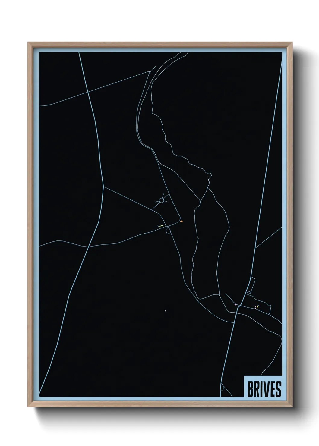 Une affiche de carte sur Brives