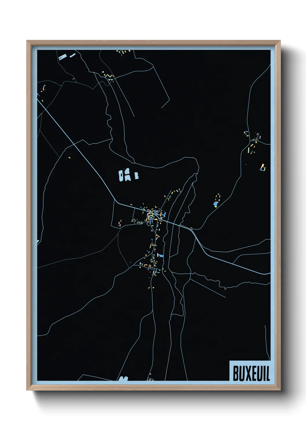 Une affiche de carte sur Buxeuil