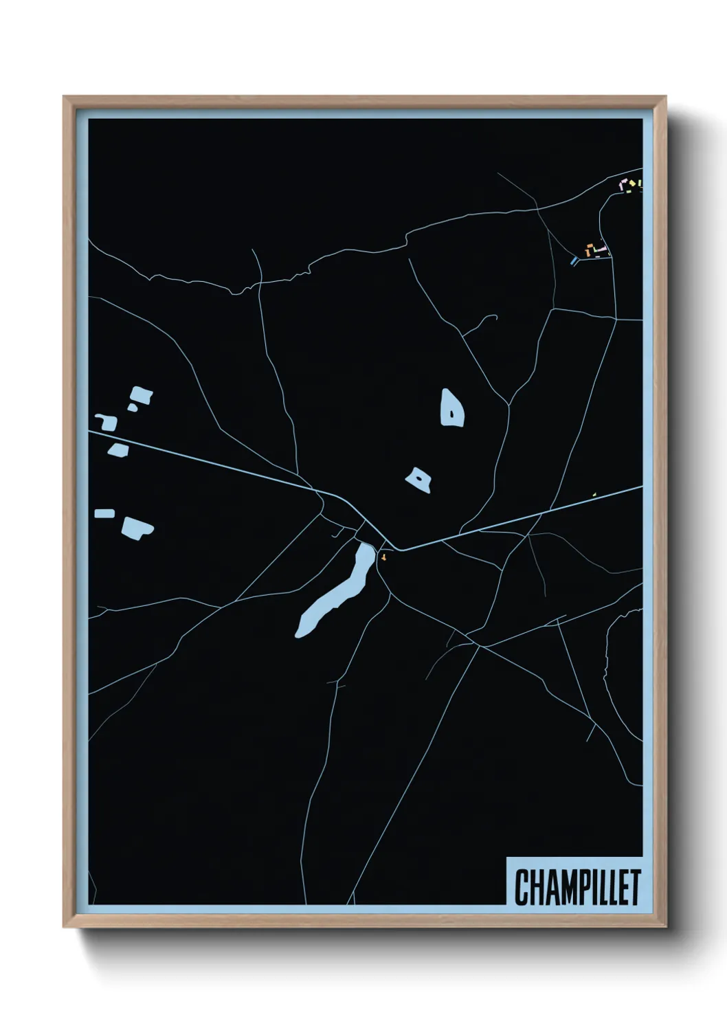 Une affiche de carte sur Champillet