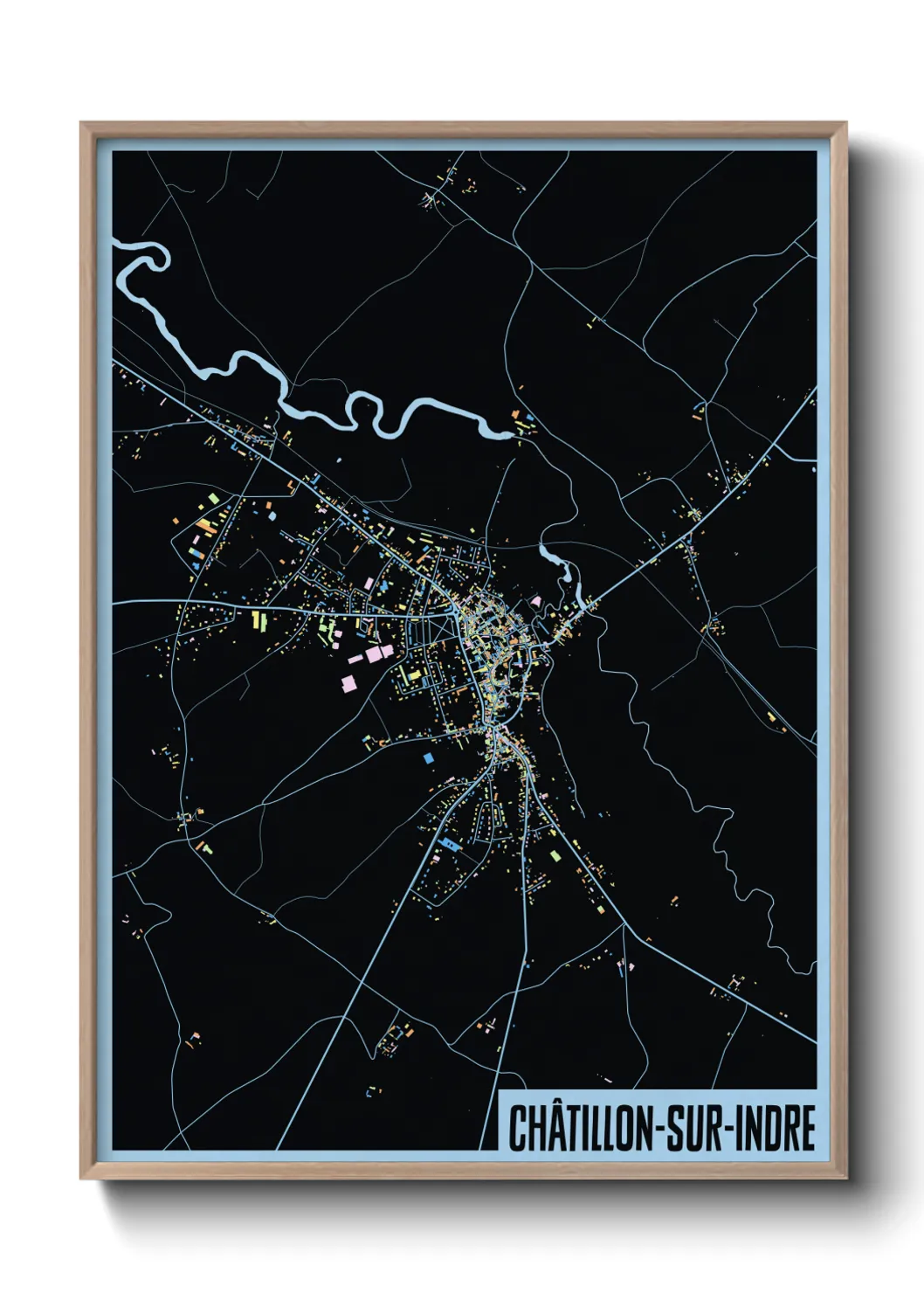 Un poster carteChâtillon-sur-Indre