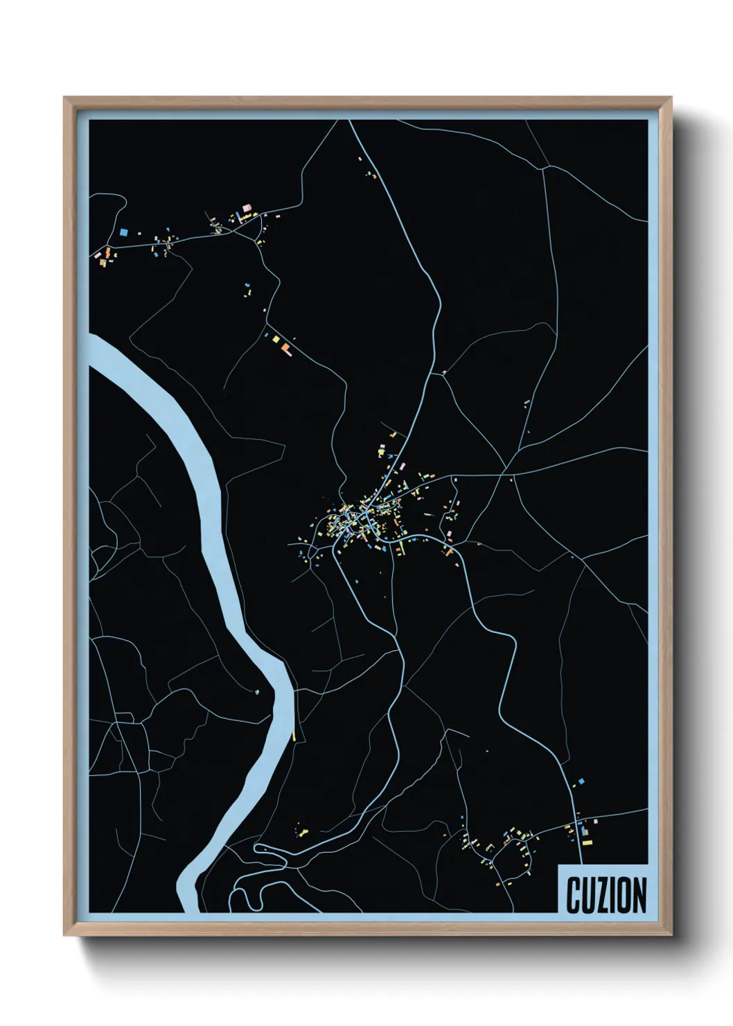 Une affiche de carte sur Cuzion