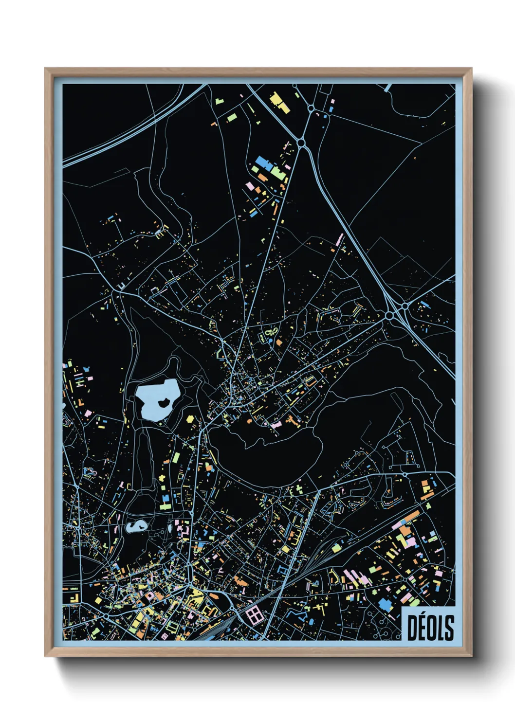 Une affiche de carte sur Déols