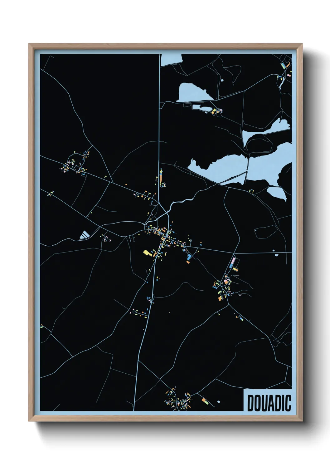 Une affiche de carte sur Douadic