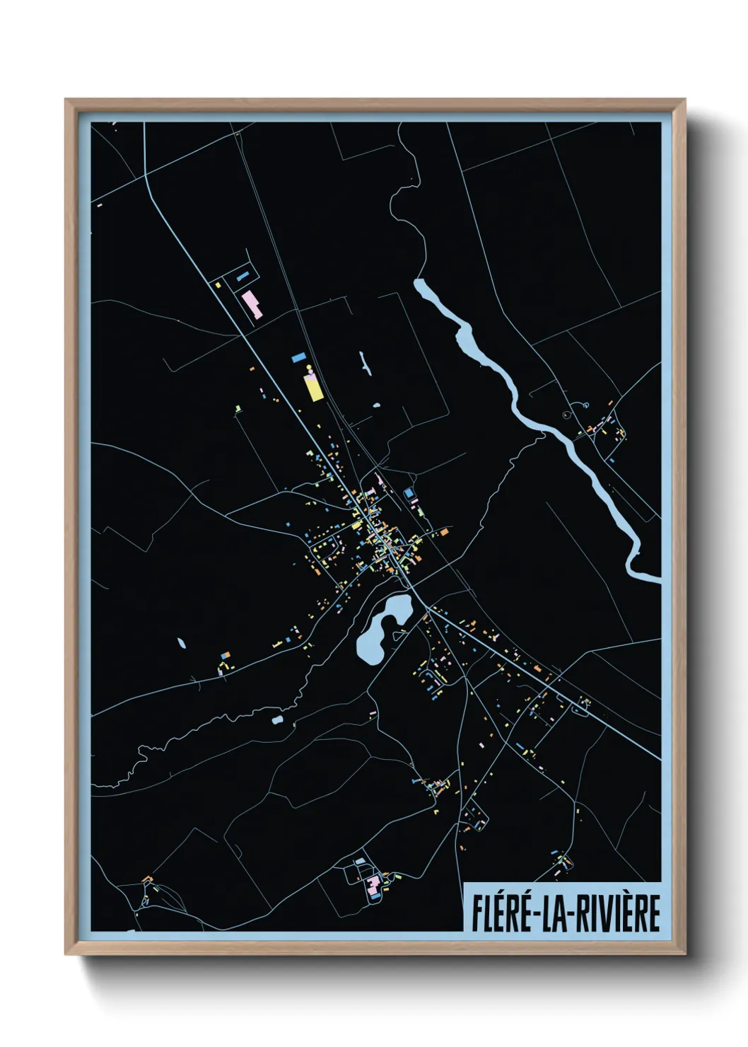 Une affiche de carte sur Fléré-la-Rivière