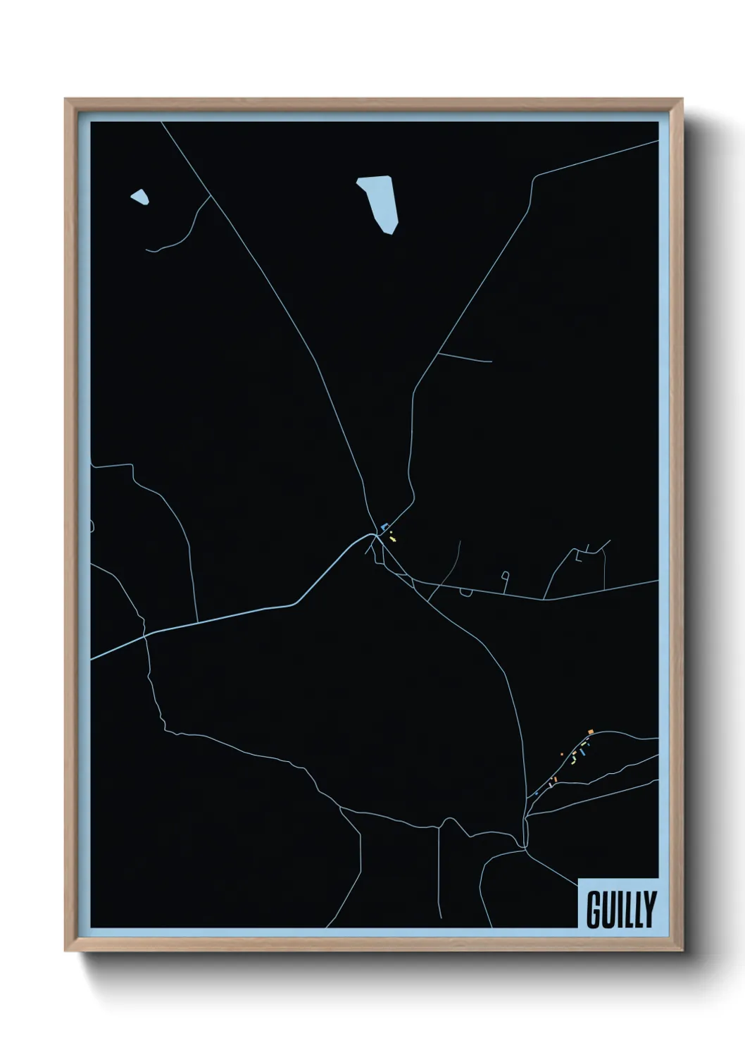 Une affiche de carte sur Guilly