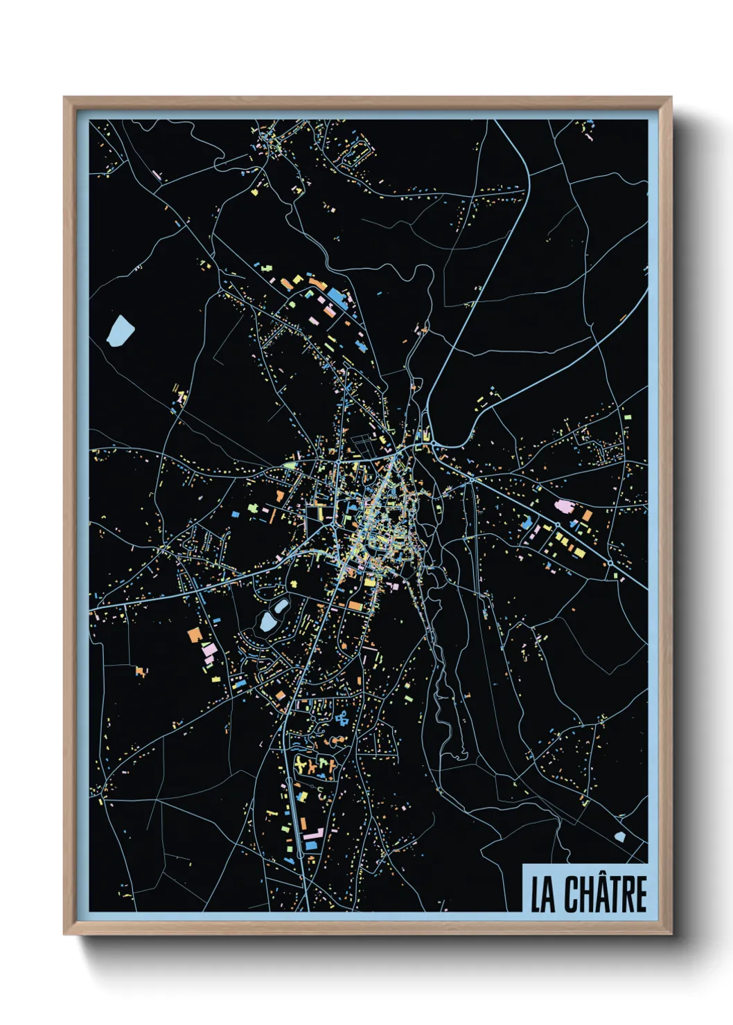 Une affiche de carte sur La Châtre