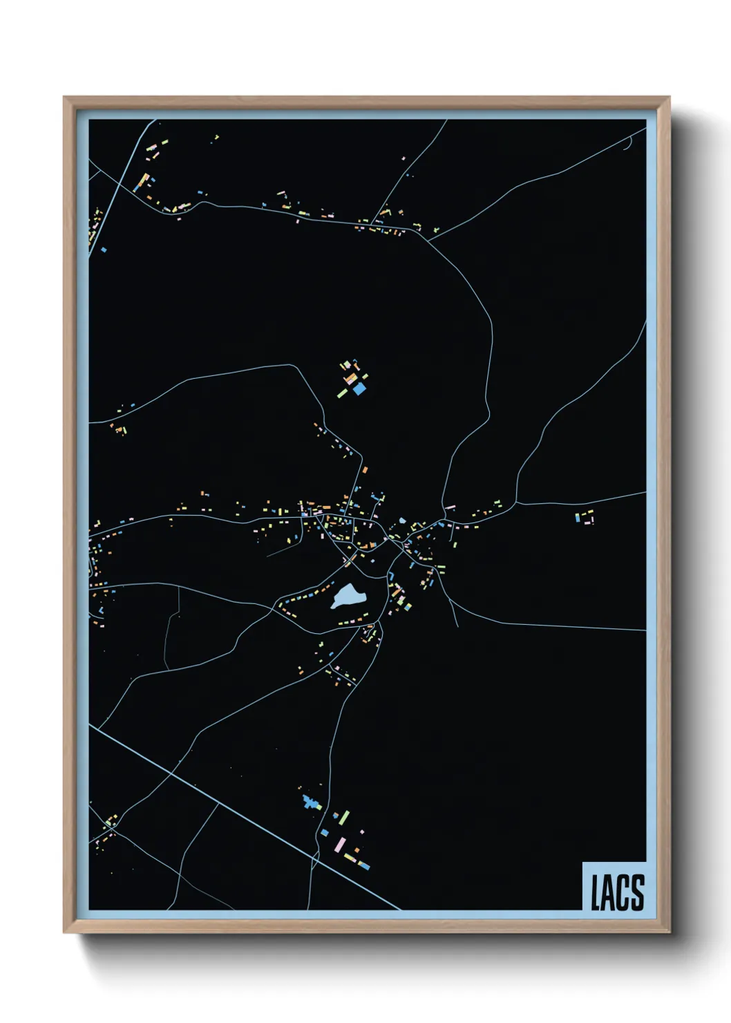 Une affiche de carte sur Lacs