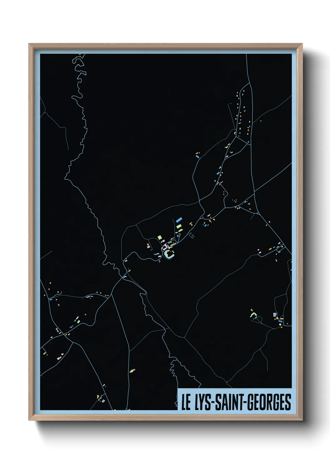 Une affiche de carte sur Le Lys-Saint-Georges