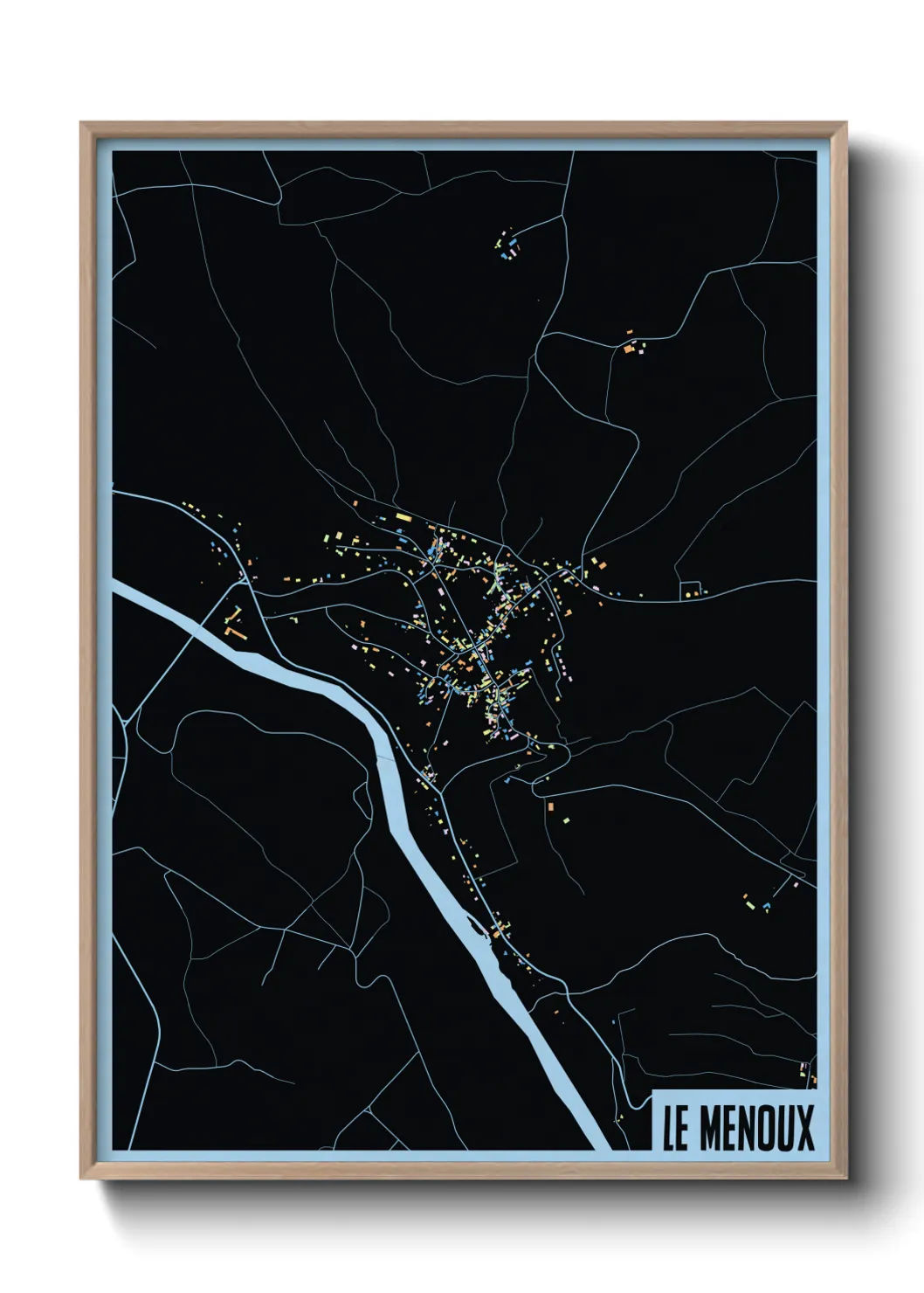 Une affiche de carte sur Le Menoux