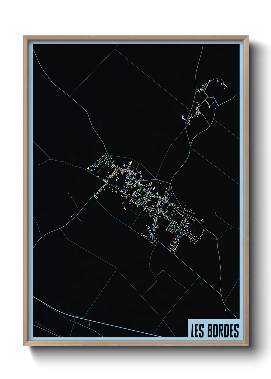 Une affiche de carte sur Les Bordes
