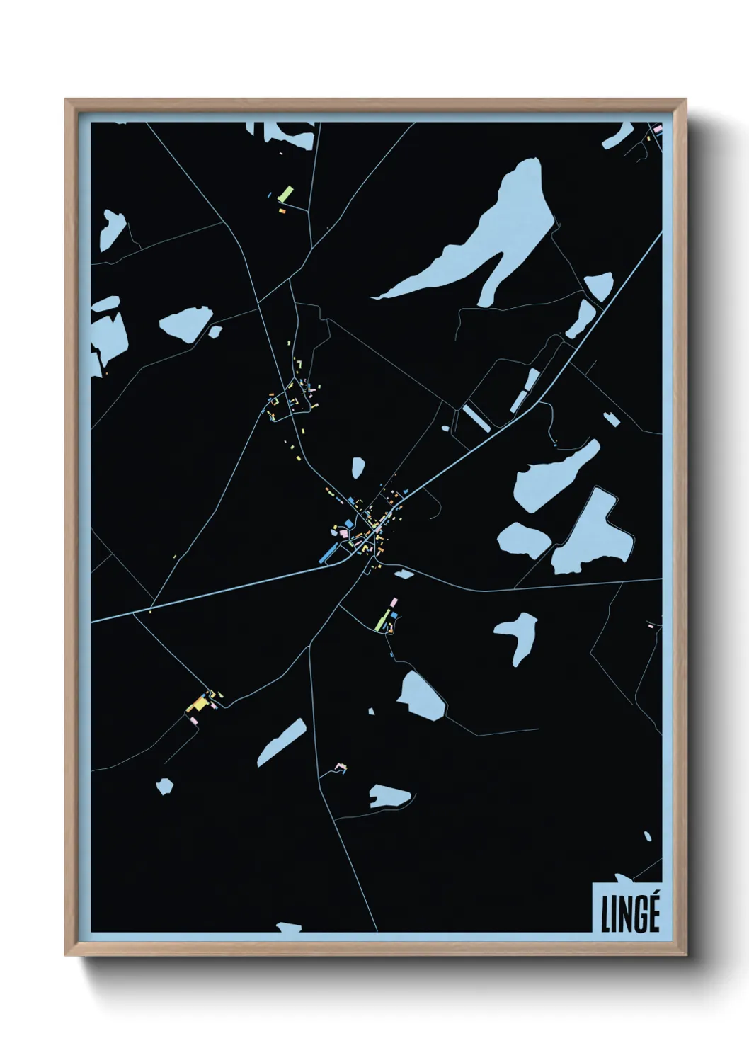 Une affiche de carte sur Lingé