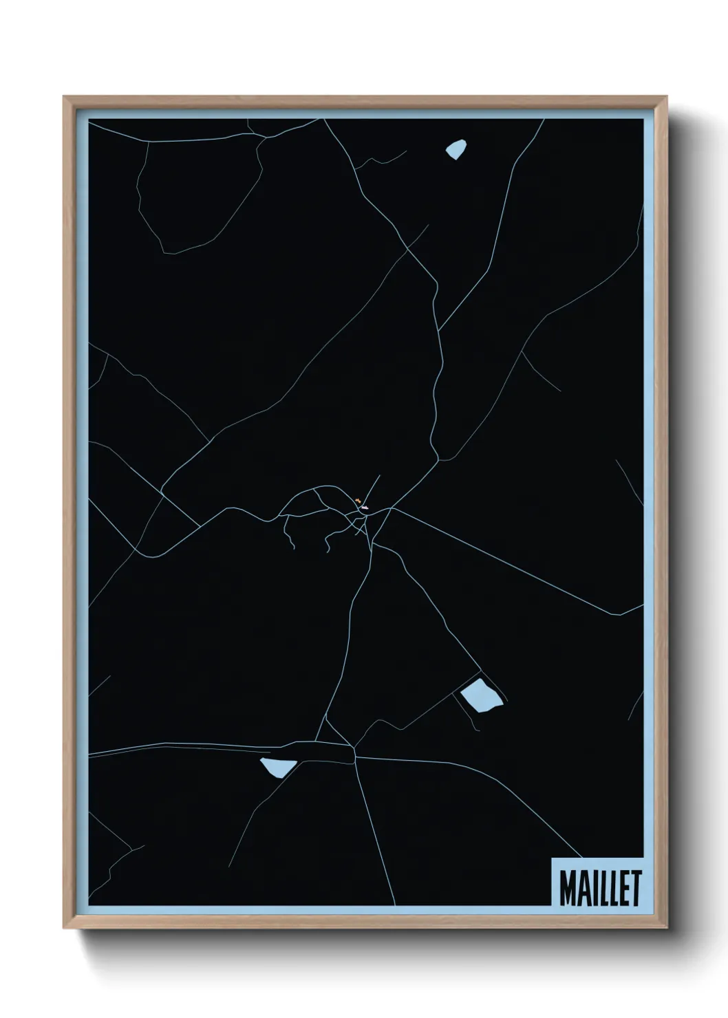 Une affiche de carte sur Maillet