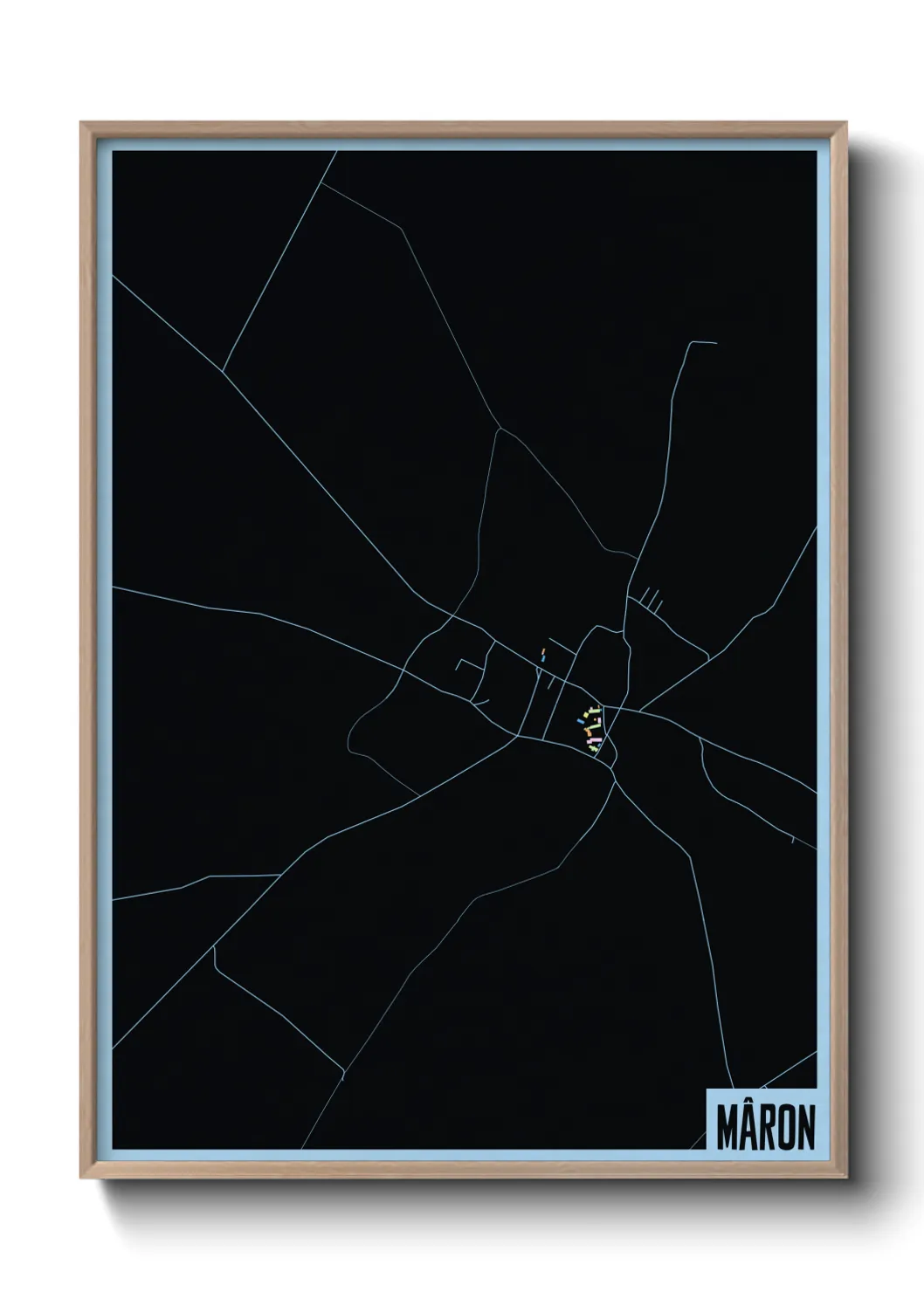 Une affiche de carte sur Mâron