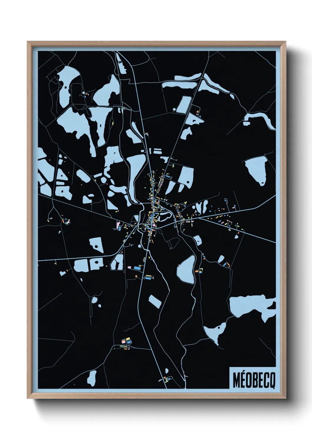 Une affiche de carte sur Méobecq