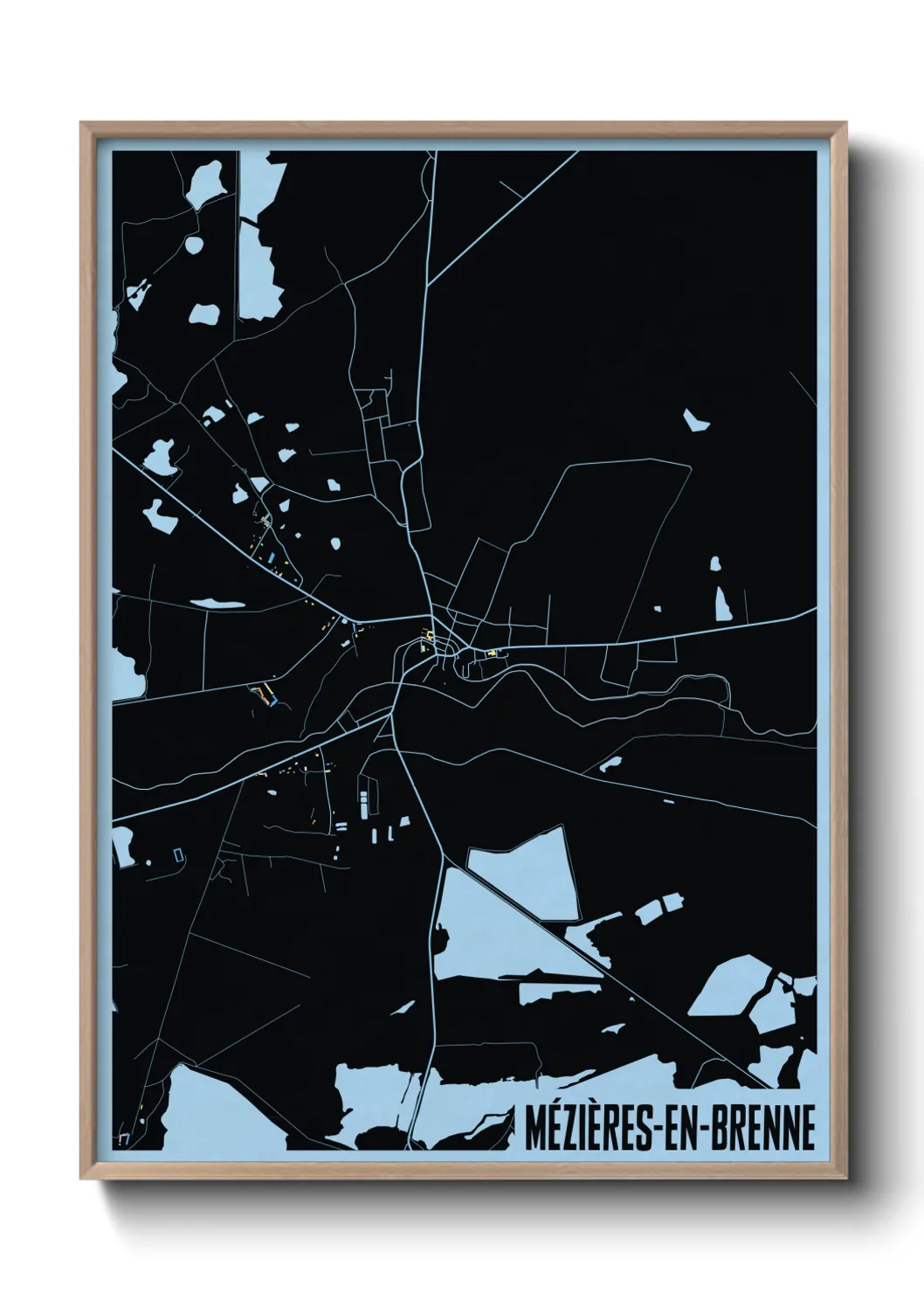 Une affiche de carte sur Mézières-en-Brenne