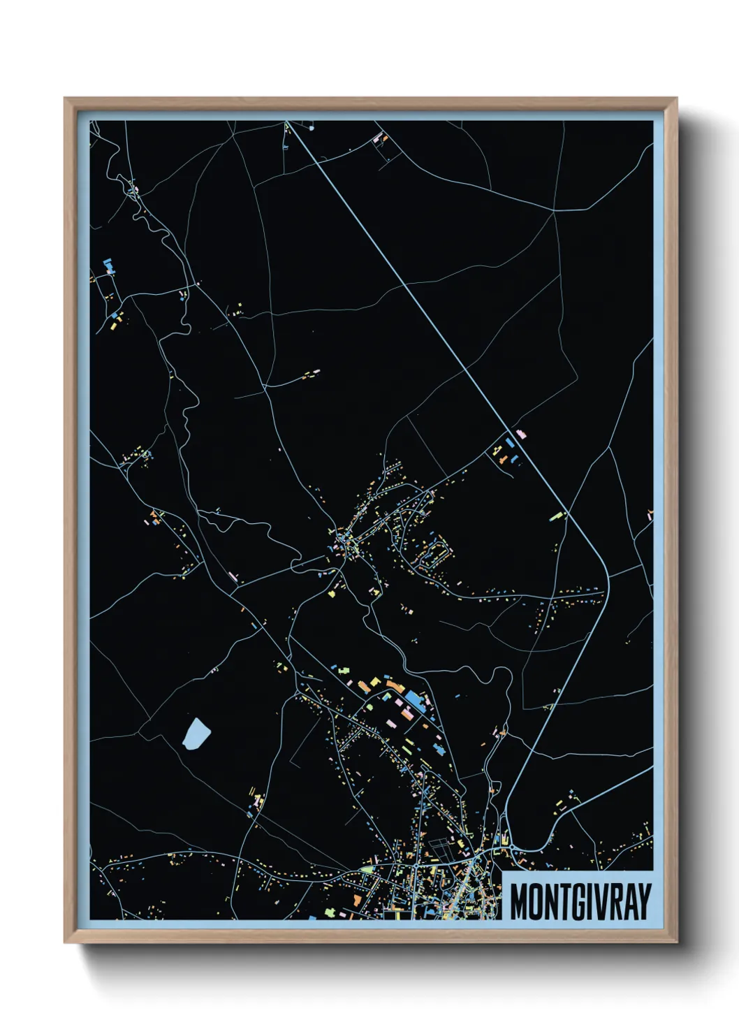 Une affiche de carte sur Montgivray