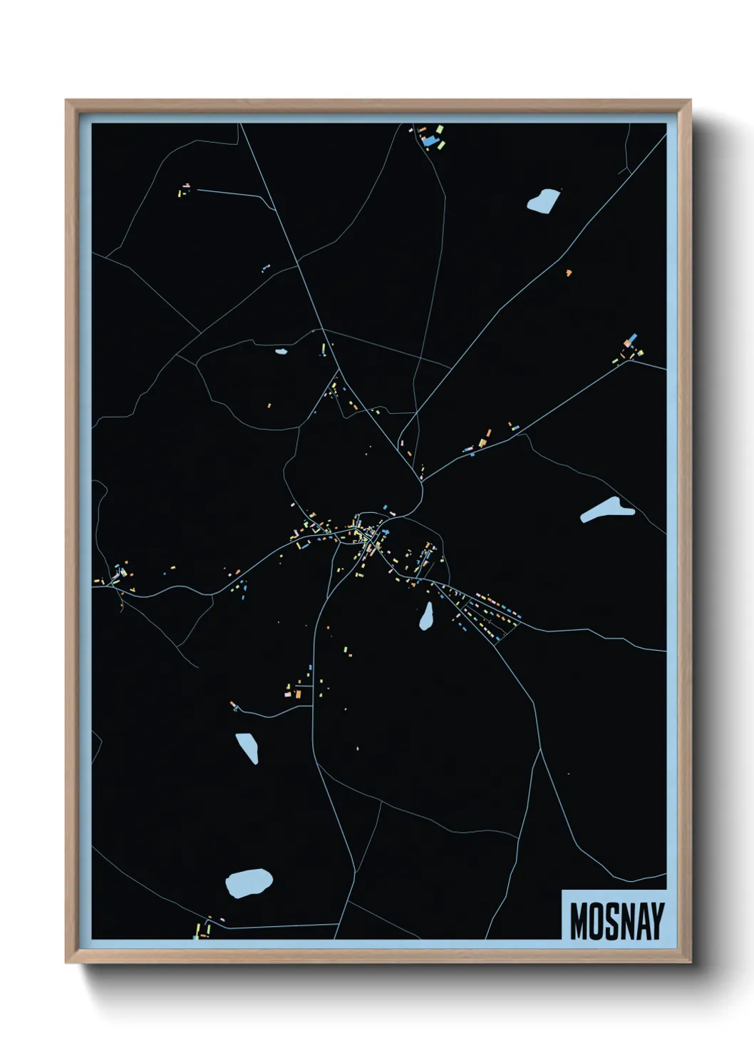 Une affiche de carte sur Mosnay