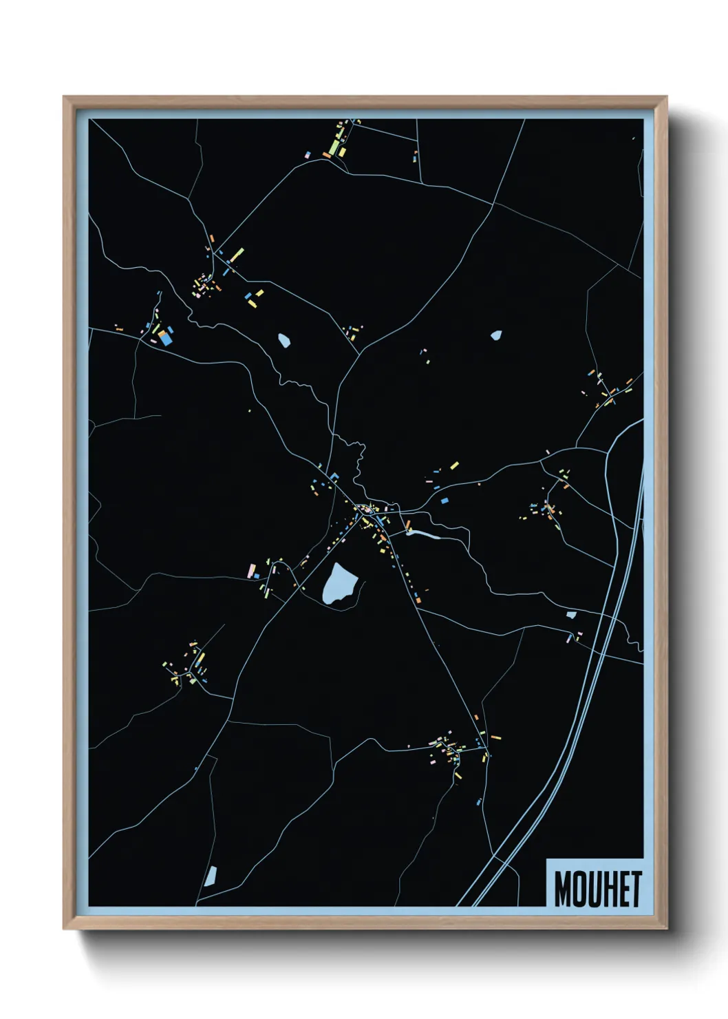 Une affiche de carte sur Mouhet