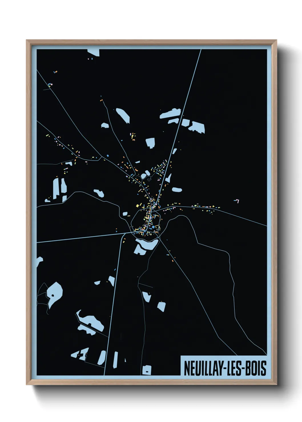 Une affiche de carte sur Neuillay-les-Bois