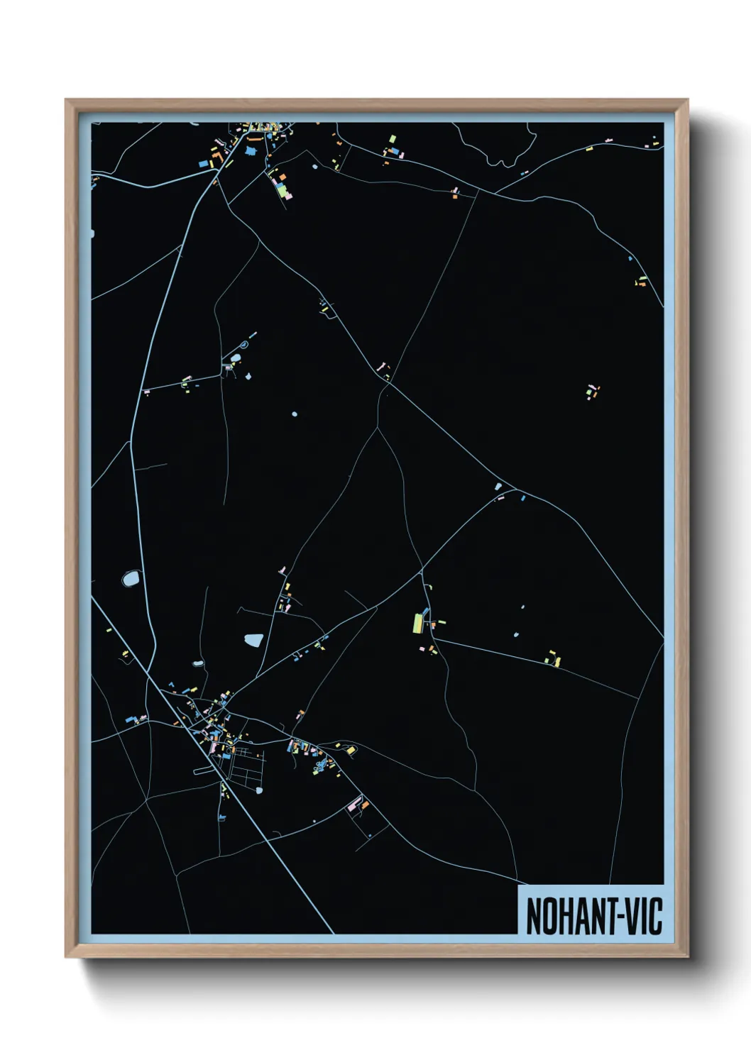 Une affiche de carte sur Nohant-Vic