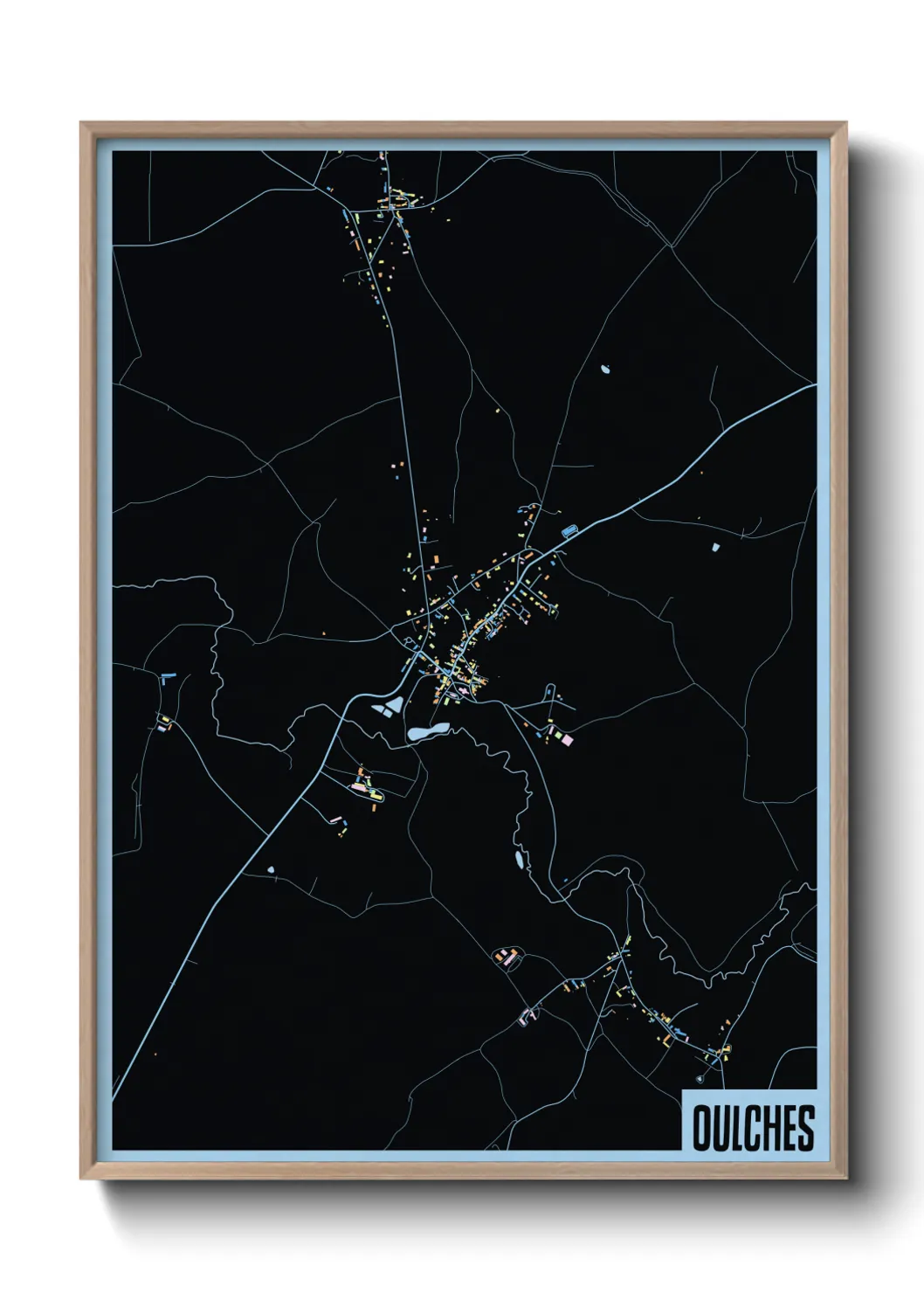 Une affiche de carte sur Oulches