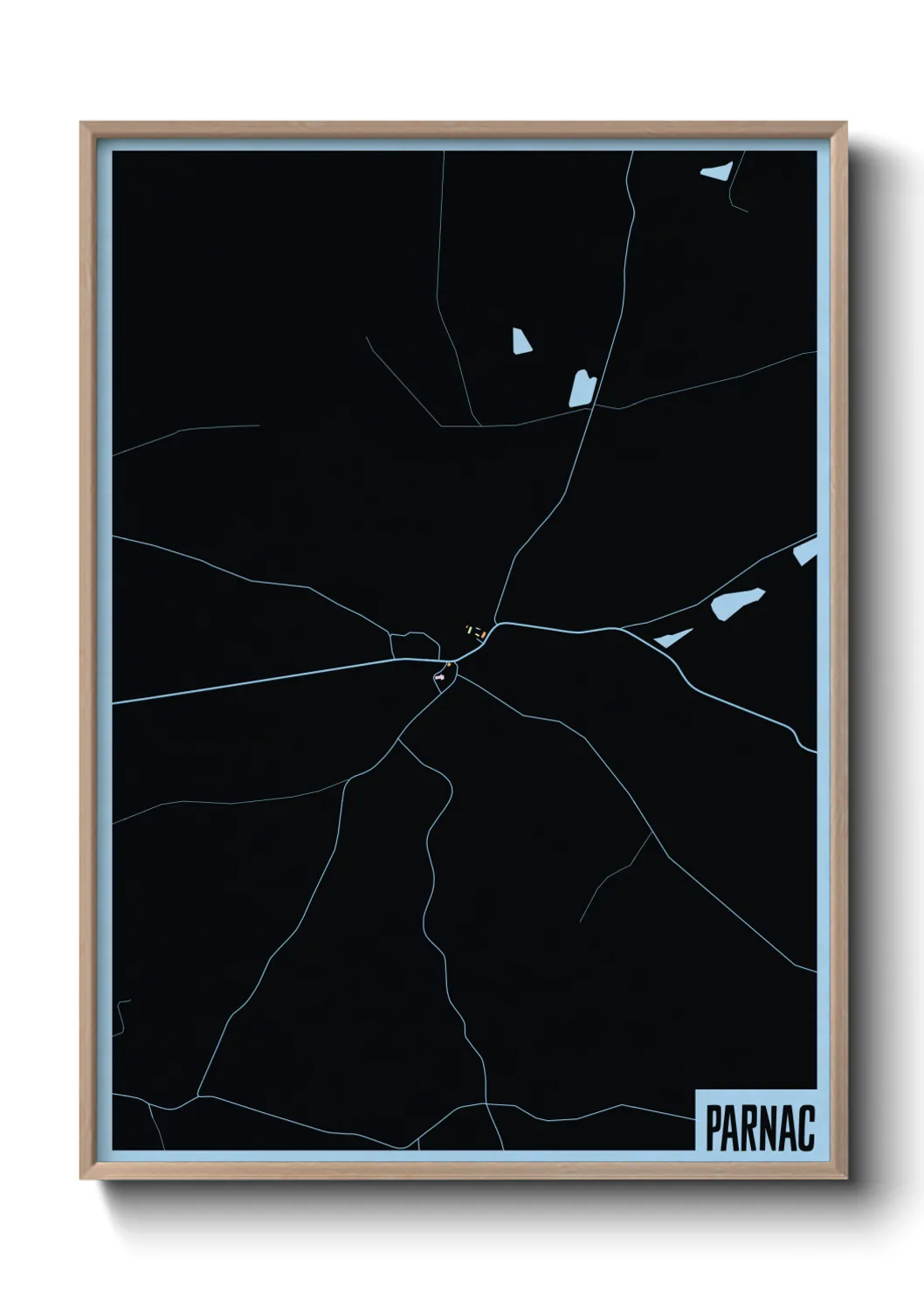 Une affiche de carte sur Parnac