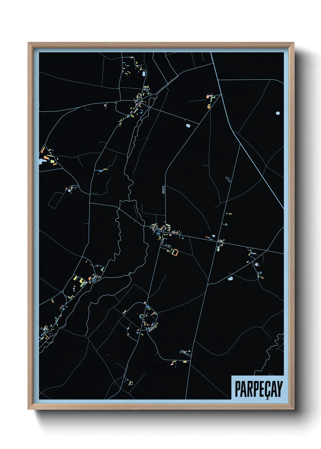 Une affiche de carte sur Parpeçay