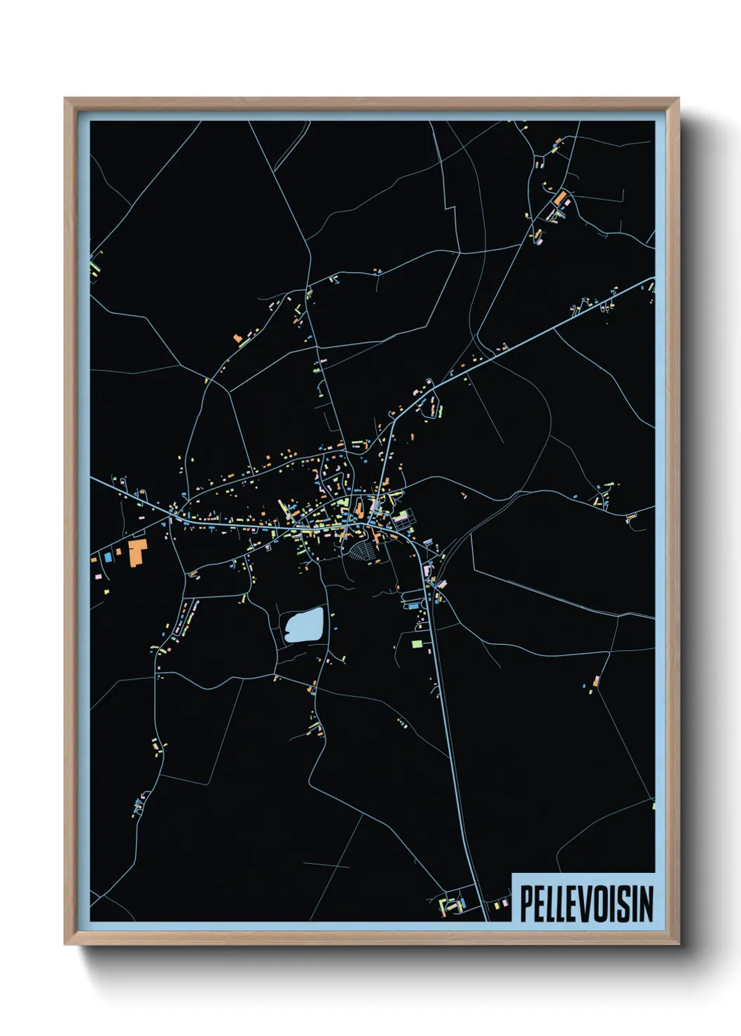 Une affiche de carte sur Pellevoisin