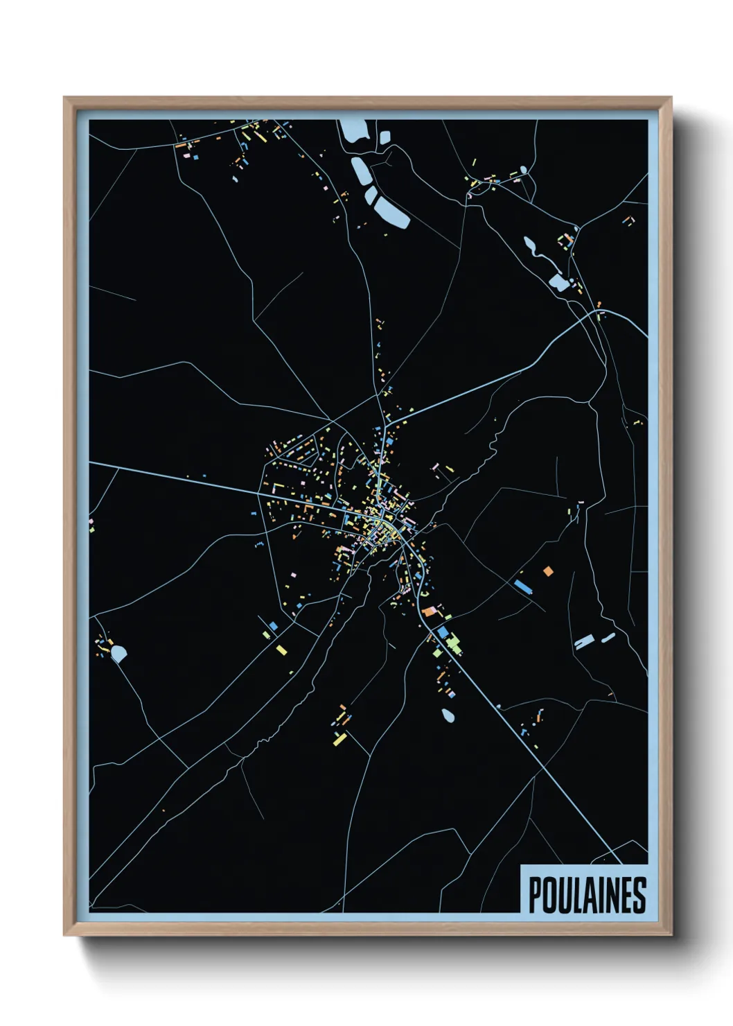 Une affiche de carte sur Poulaines