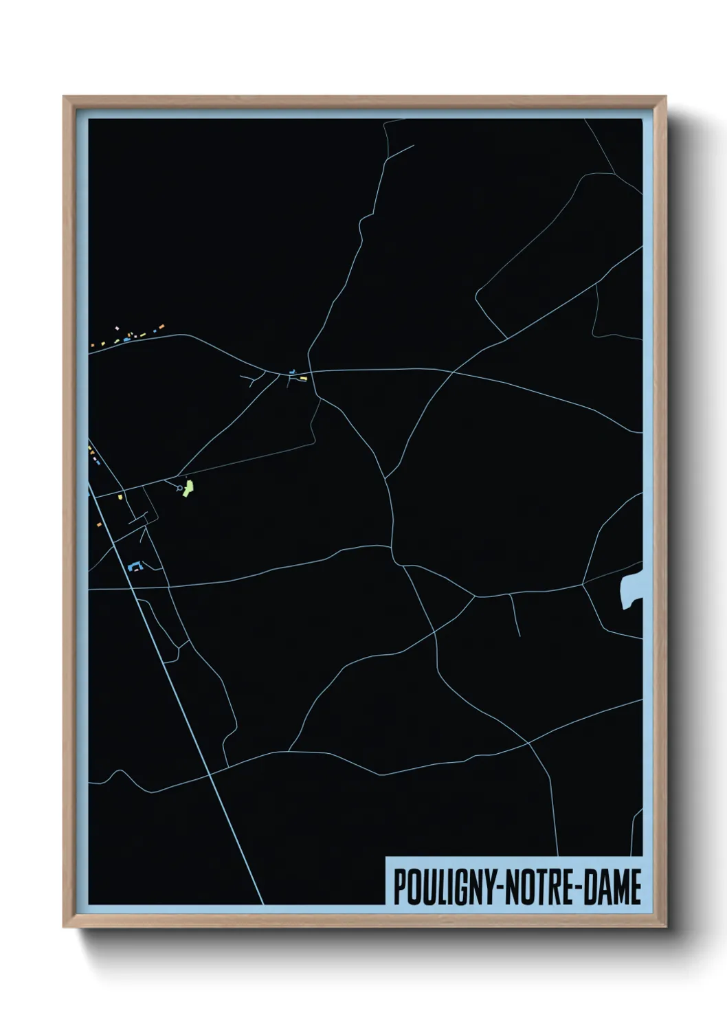 Une affiche de carte sur Pouligny-Notre-Dame